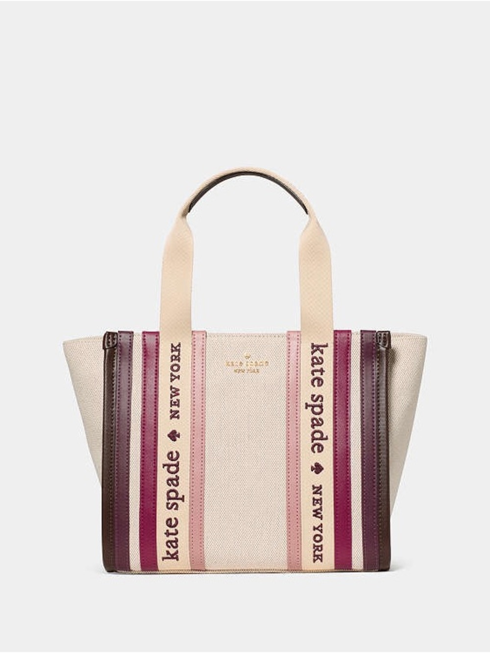 Kate Spade Kip Stripe Small Tote Deep Cherry Multi